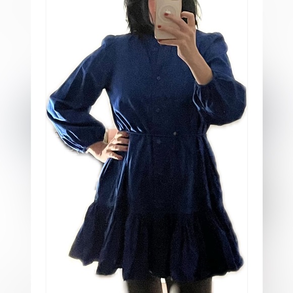 Zara Vibrant Blue women’s Dress with Ruffle Hem gently worn - Picture 12 of 12